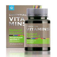 Натуральный витамин E , 60 капсул